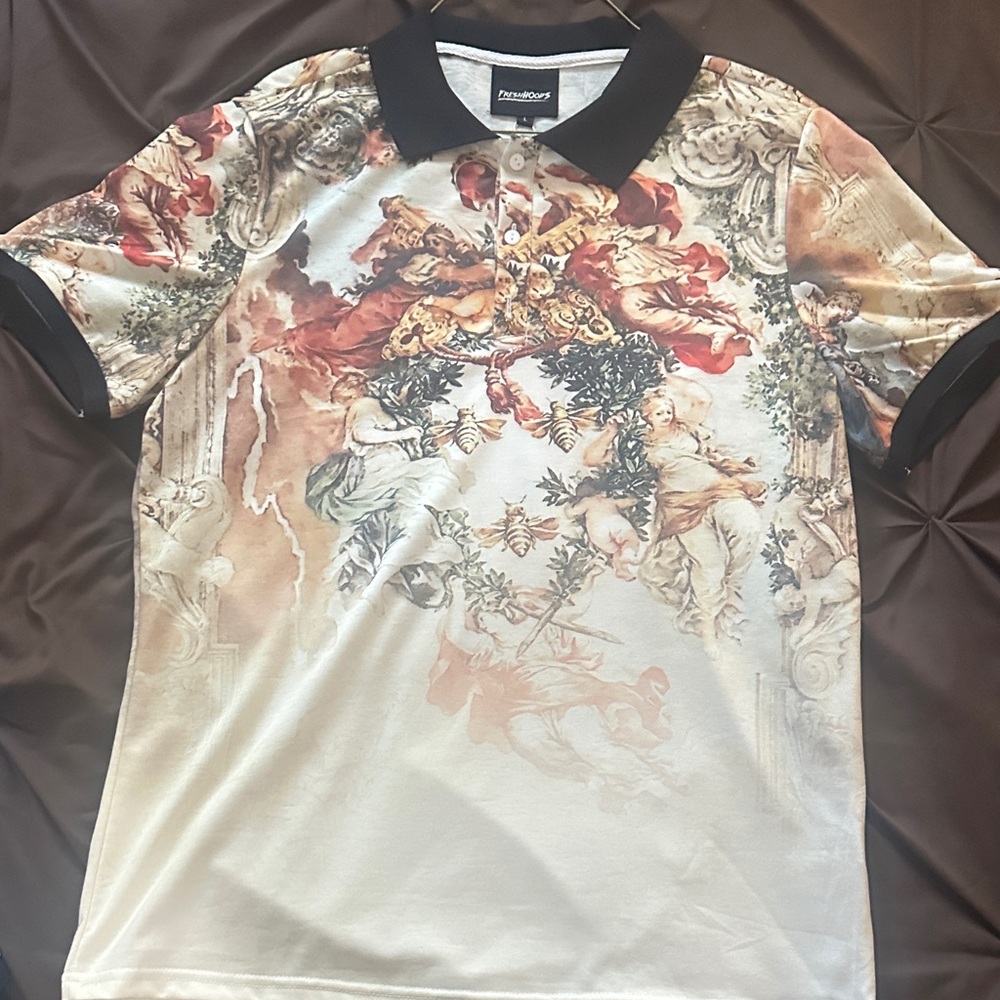 Fresh Artistic Print Polo Shirt